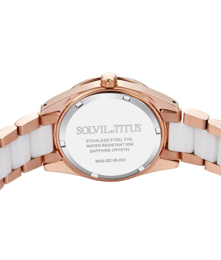 Perse Multi-Function Quartz Stainless Steel & Ceramic Watch (W06-02108-003)
