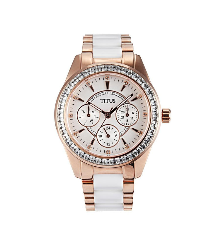 Perse Multi-Function Quartz Stainless Steel & Ceramic Watch (W06-02108-003)