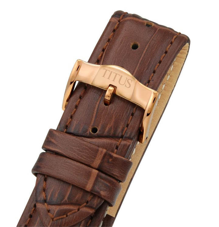 Sonvilier瑞士製三針日期顯示自動機械皮革腕錶 (W06-02919-004)