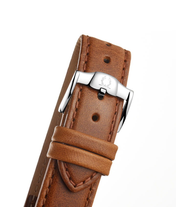 Sonvilier瑞士製三針日期顯示自動機械皮革腕錶 (W06-02939-006)