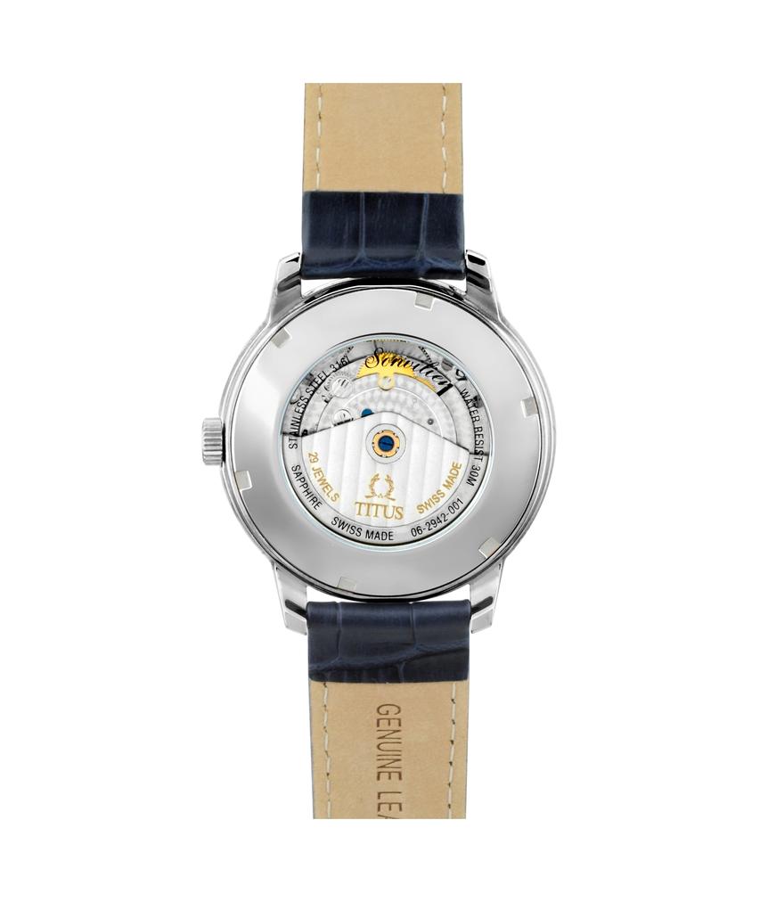 Sonvilier Swiss Made 3 Hands Date Mechanical Leather Watch (W06-02942-001)