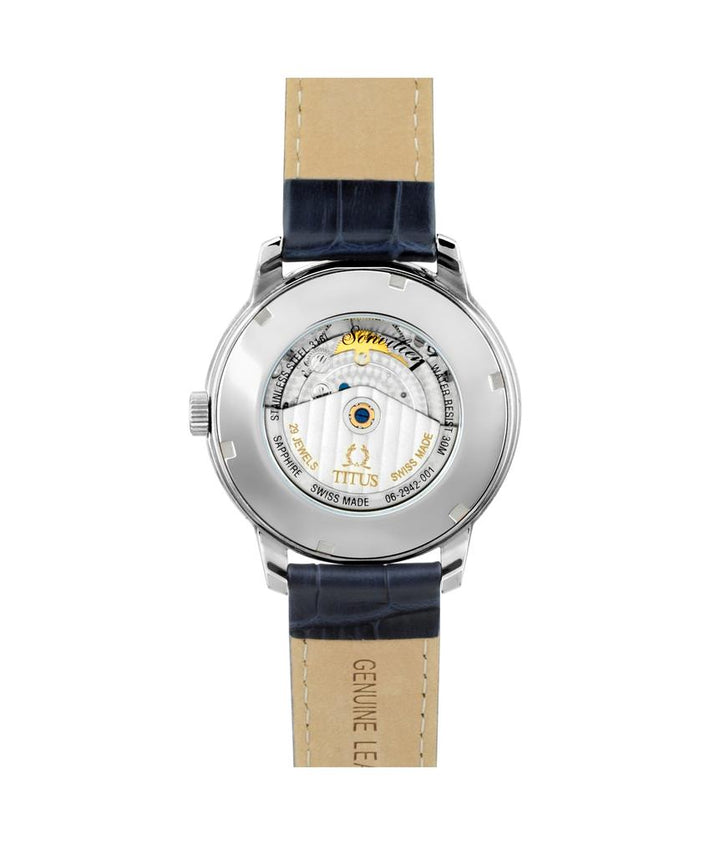 Sonvilier Swiss Made 3 Hands Date Mechanical Leather Watch (W06-02942-001)