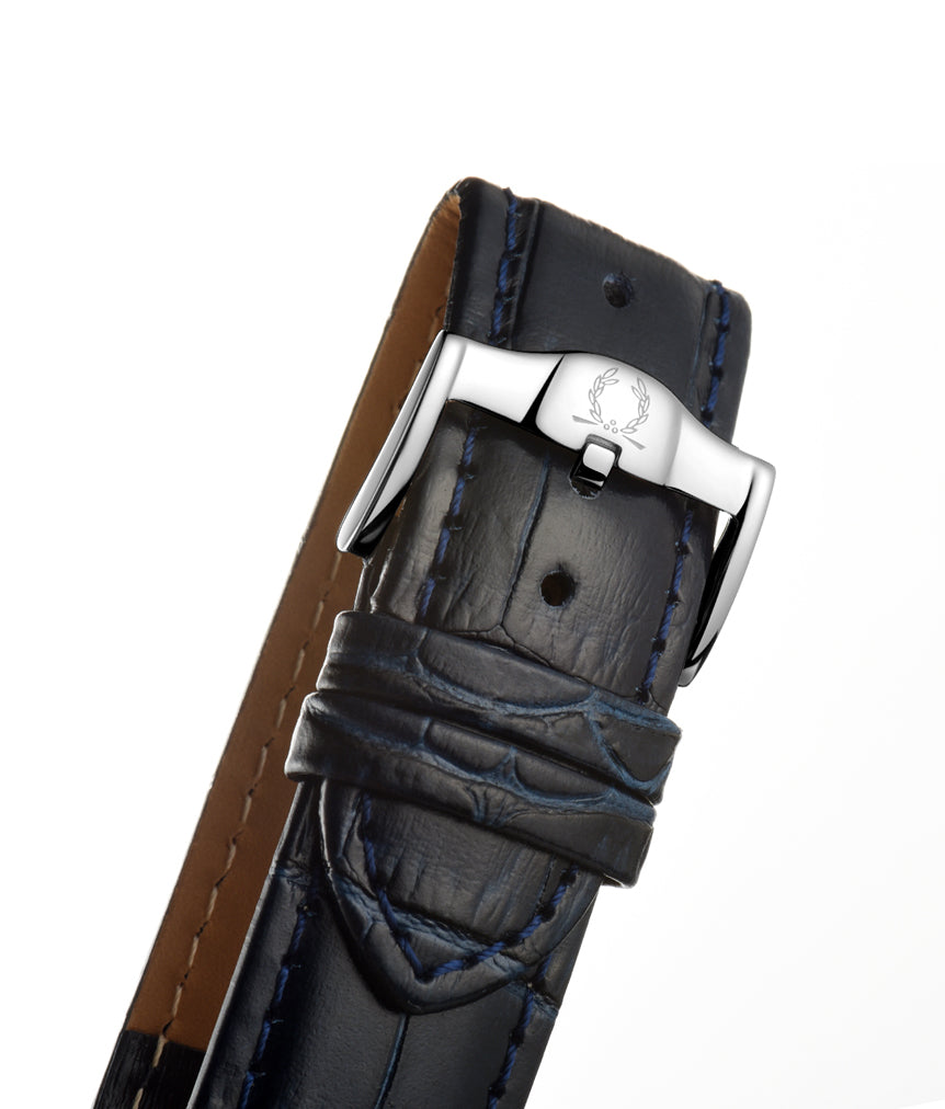 Sonvilier瑞士製三針日期顯示自動機械皮革腕錶(W06-02943-002)