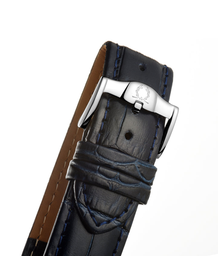 Sonvilier瑞士製三針日期顯示自動機械皮革腕錶(W06-02943-002)