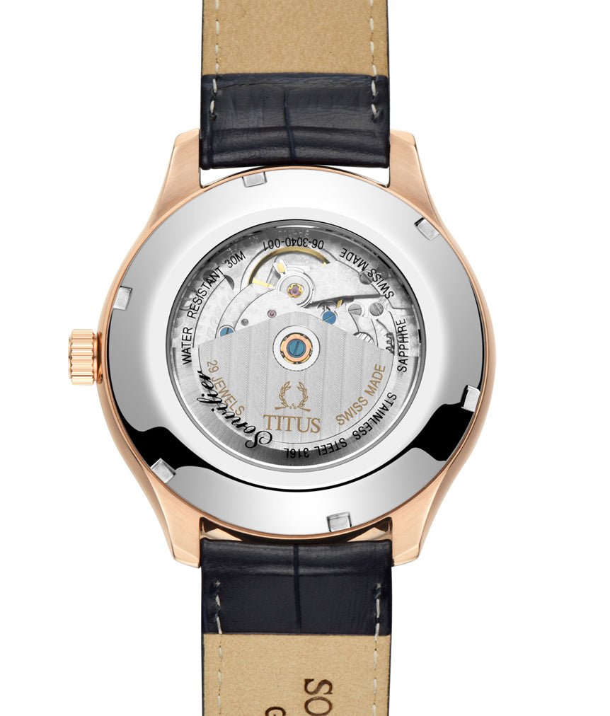 Sonvilier 3 Hands Date Mechanical Leather Watch(W06-03040-001)