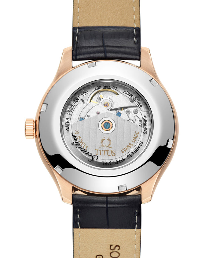 Sonvilier 3 Hands Date Mechanical Leather Watch(W06-03040-001)