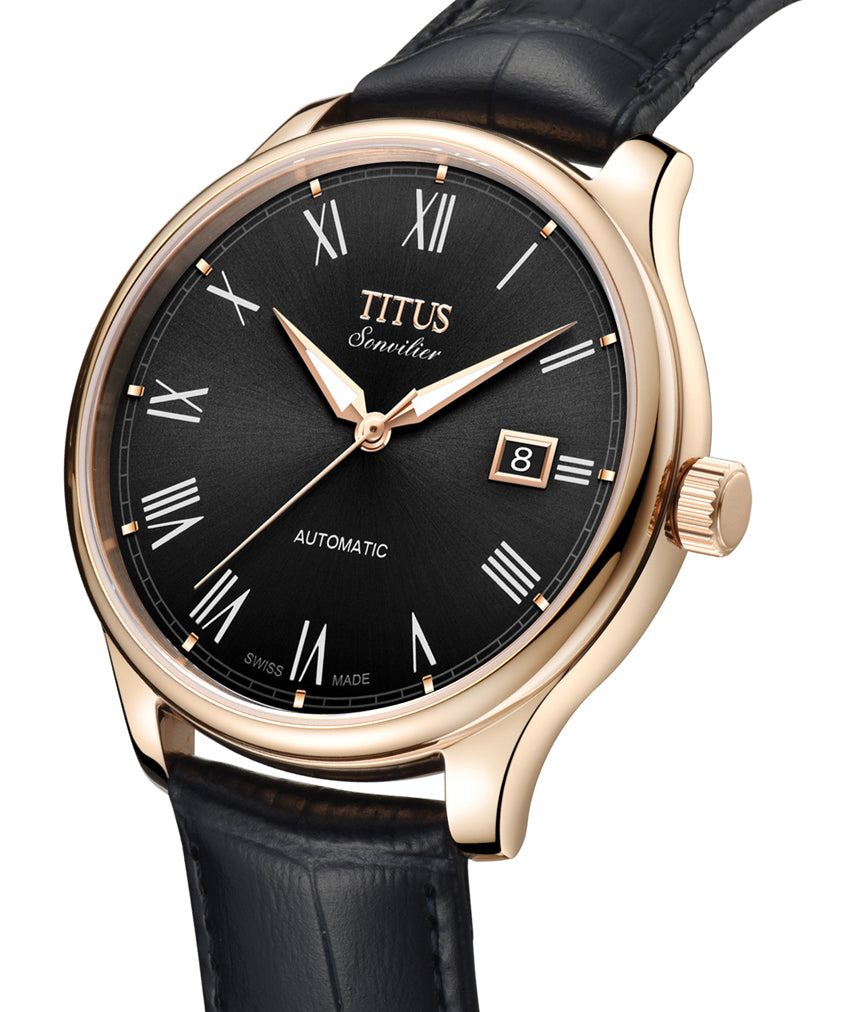 Sonvilier 3 Hands Date Mechanical Leather Watch(W06-03040-001)