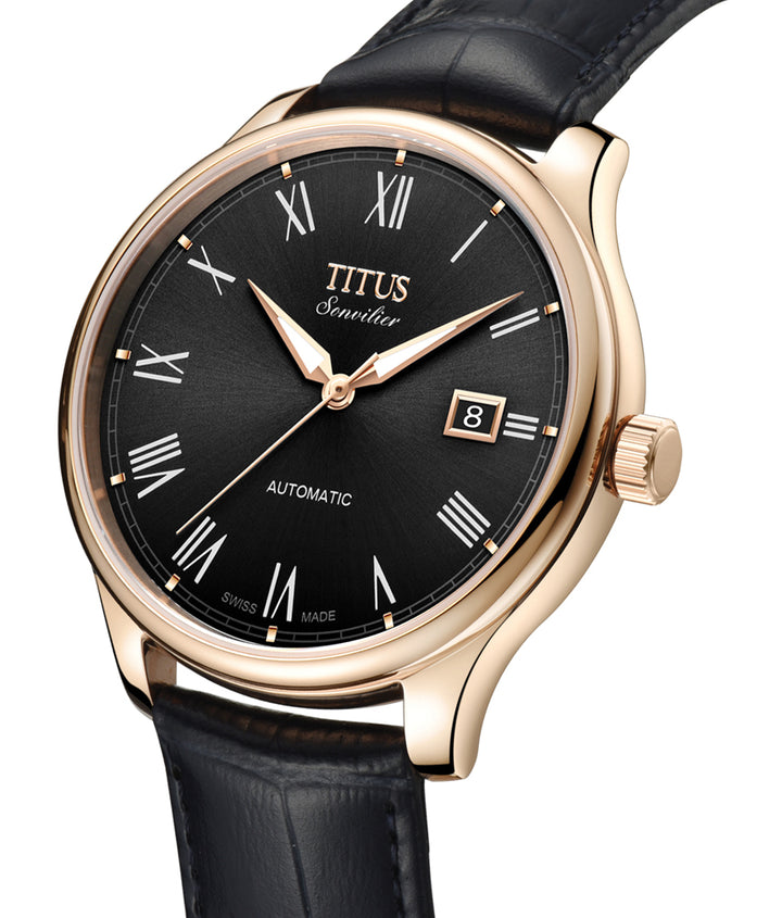 Sonvilier 3 Hands Date Mechanical Leather Watch(W06-03040-001)