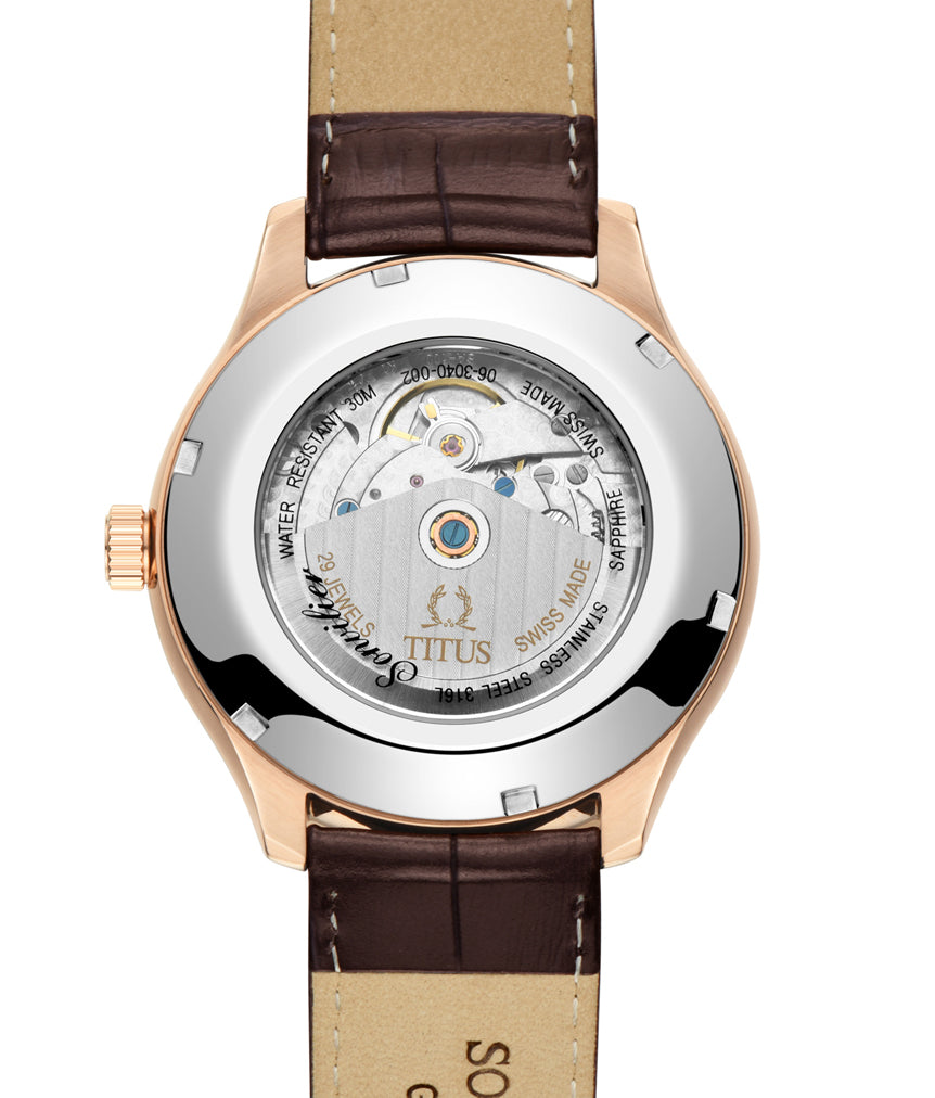 Sonvilier 3 Hands Date Mechanical Leather Watch(W06-03040-002)