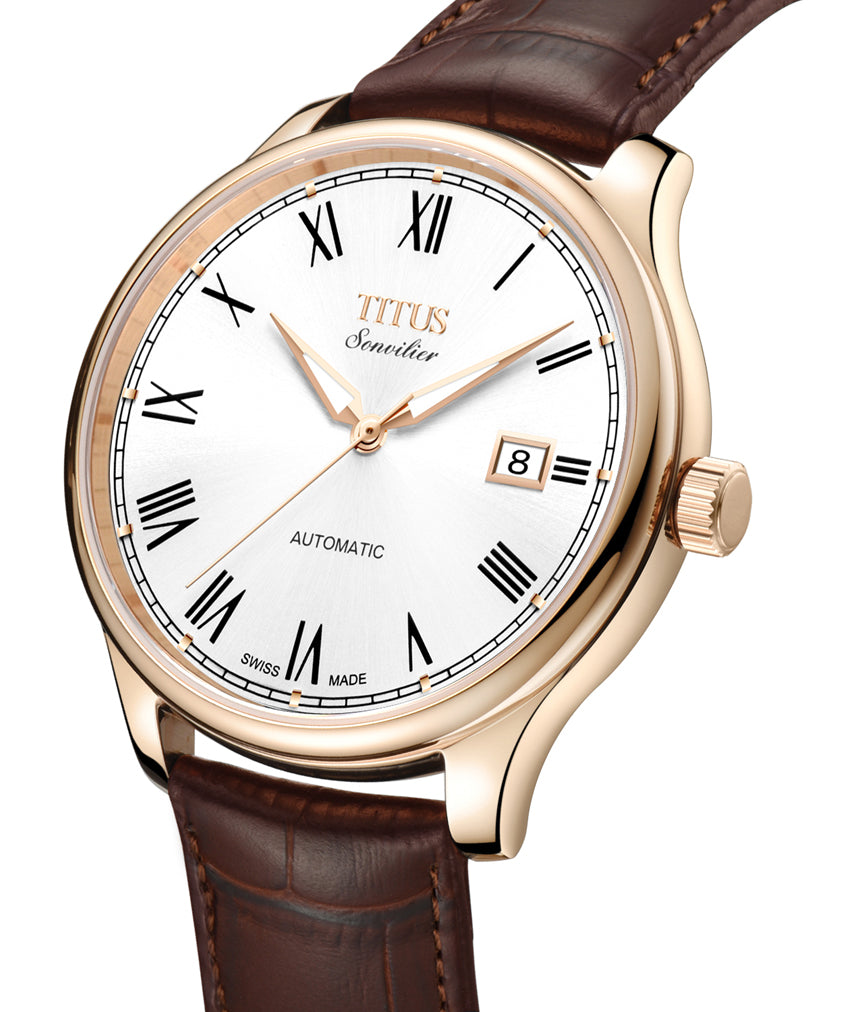 Sonvilier 3 Hands Date Mechanical Leather Watch(W06-03040-002)
