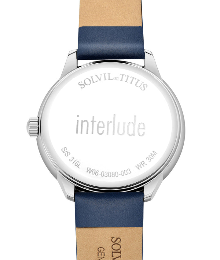 Interlude多功能石英皮革腕錶 (W06-03080-003)