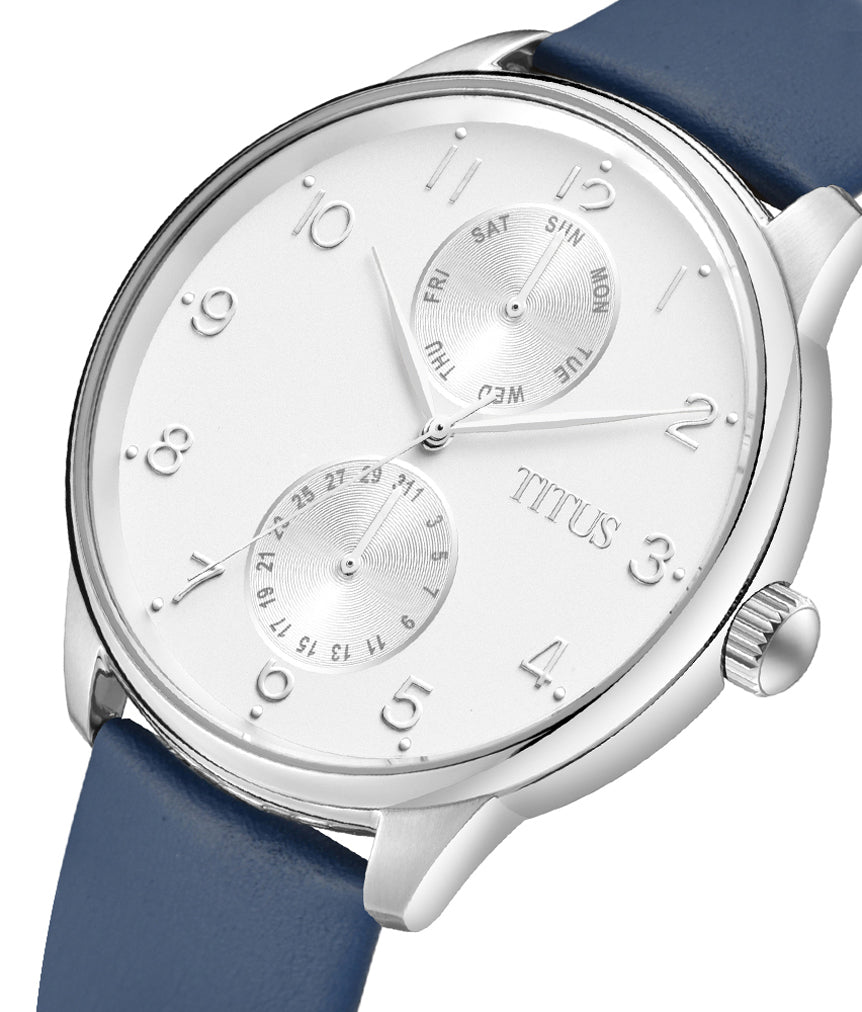 Interlude多功能石英皮革腕錶 (W06-03080-003)