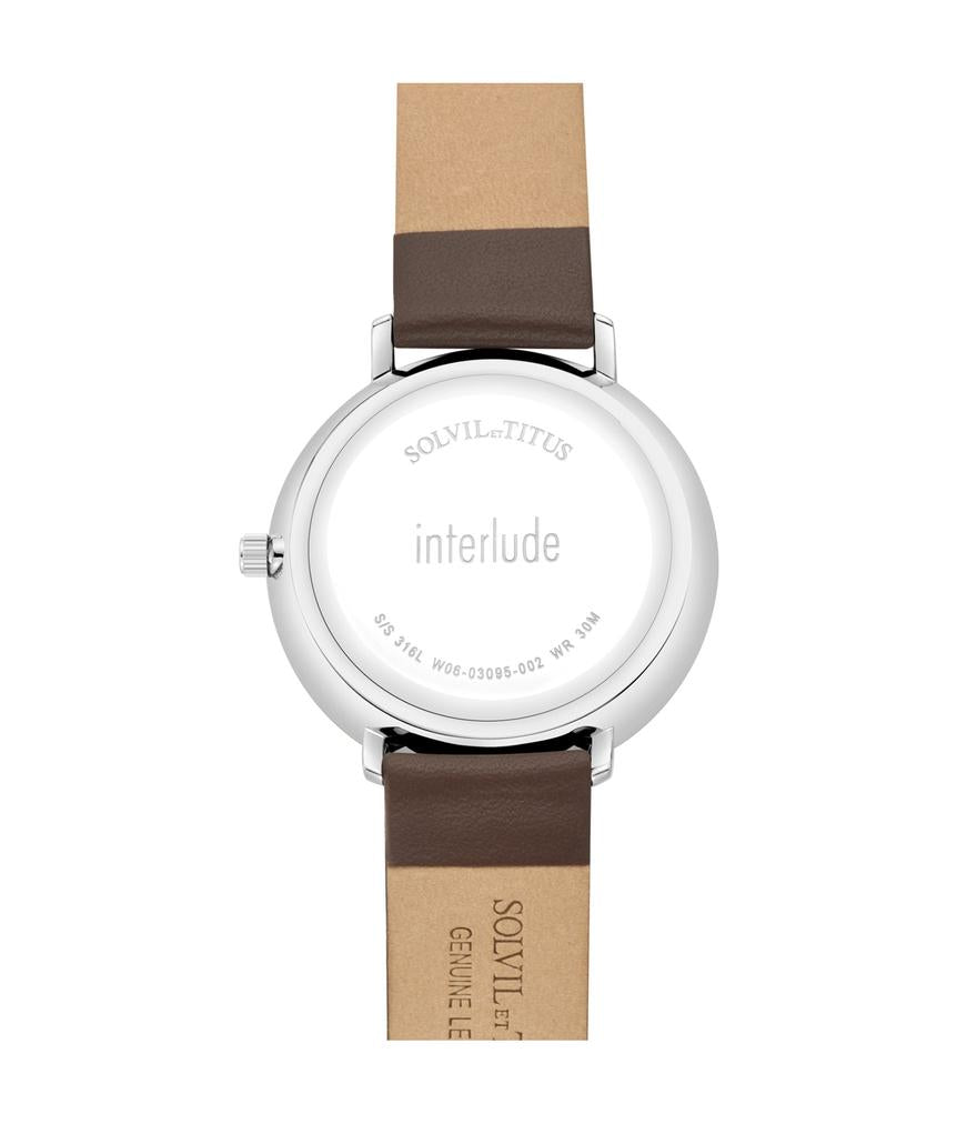 Interlude 3 Hands Quartz Leather Watch W06-03095-002