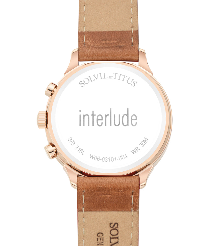 Interlude Chronograph Quartz Leather Watch W06-03101-004
