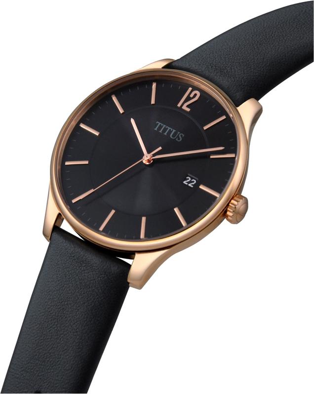 Interlude 3 Hands Date Quartz Leather Watch  W06-03137-003