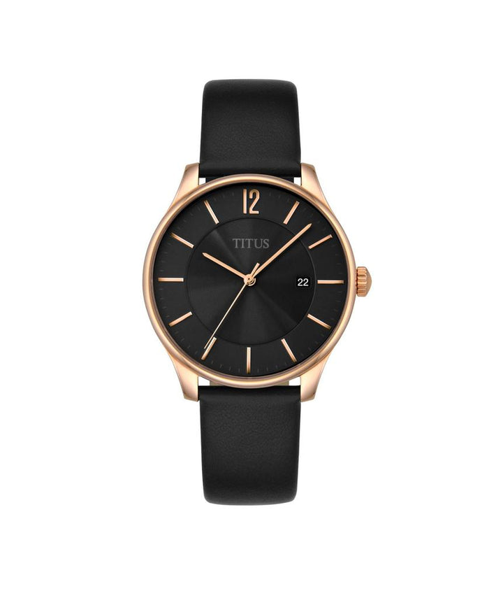 Interlude 3 Hands Date Quartz Leather Watch  W06-03137-003