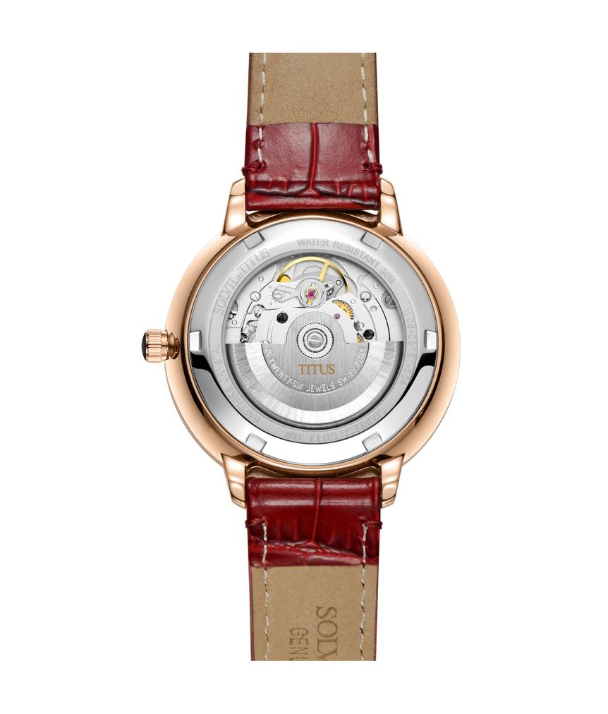 Sonvilier Swiss Made 3 Hands Date Mechanical Leather Watch (W06-03181-004)