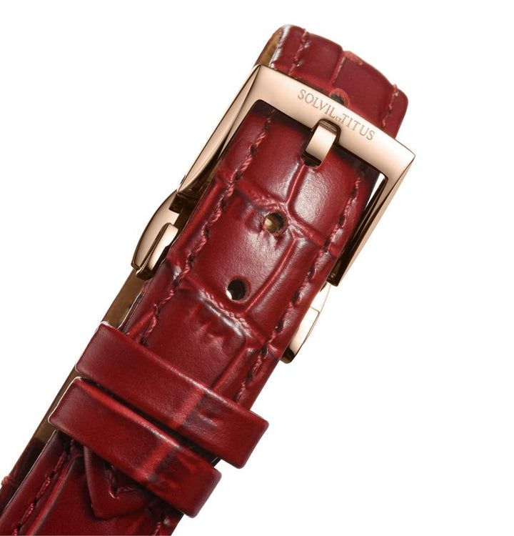 Sonvilier Swiss Made 3 Hands Date Mechanical Leather Watch (W06-03181-004)