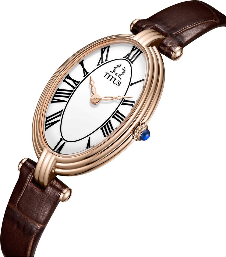 Once兩針石英皮革腕錶  W06-03207-020