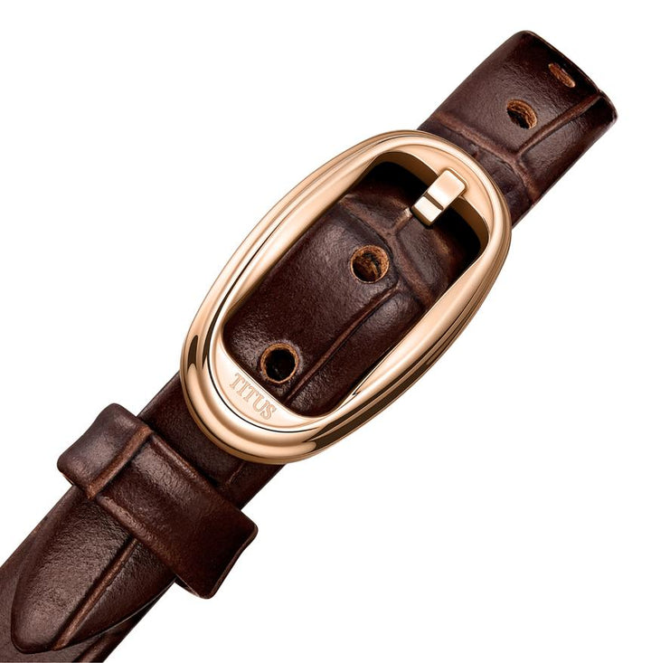 Once兩針石英皮革腕錶  W06-03207-020