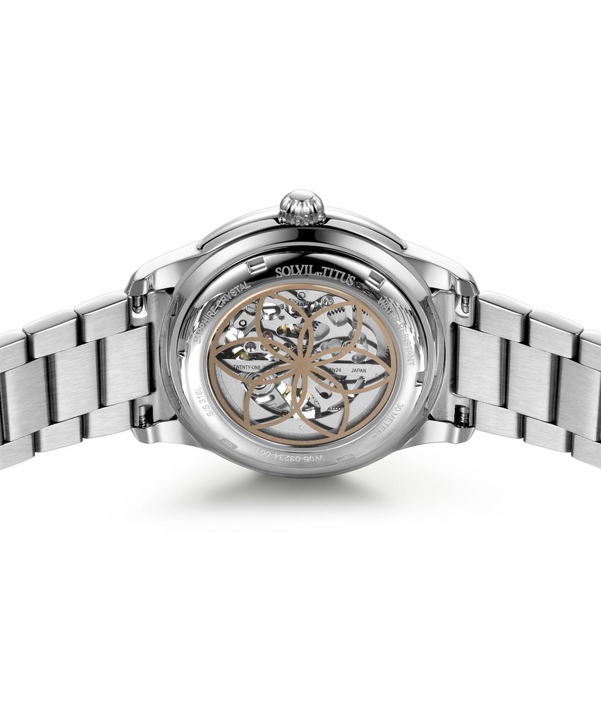 Classic 3 Hands Mechanical Skeleton Stainless Steel Watch (W06-03234-001)