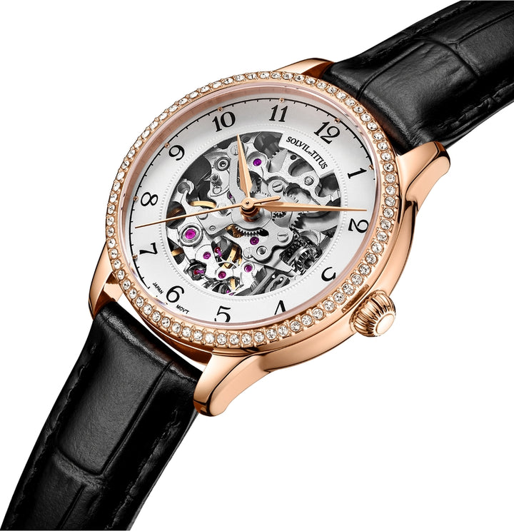 Classic 3 Hands Mechanical Skeleton Stainless Steel Watch (W06-03235-006)