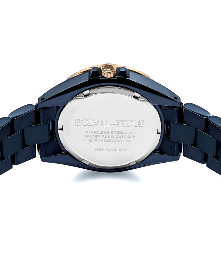 Perse多功能石英不鏽鋼配陶瓷腕錶 (W06-03248-004)