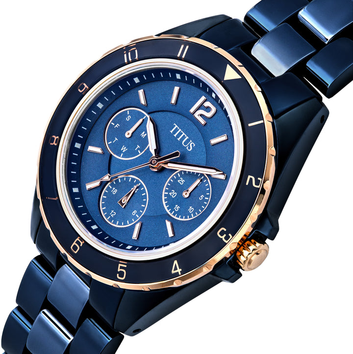 Perse多功能石英不鏽鋼配陶瓷腕錶 (W06-03248-004)