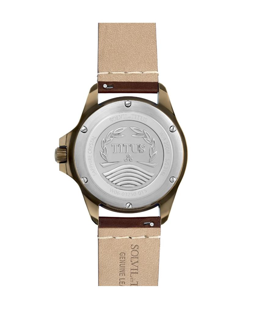 Valor三針日期顯示自動機械皮革腕錶 (W06-03250-015)