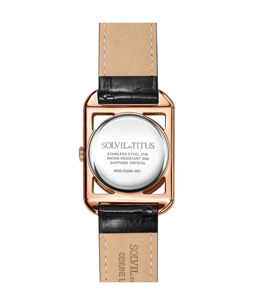 The Letter三針石英皮革腕錶 (W06-03266-005)