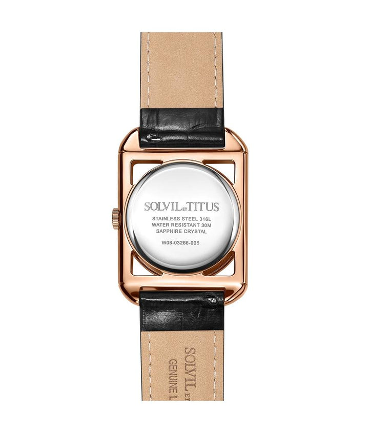 The Letter三針石英皮革腕錶 (W06-03266-005)