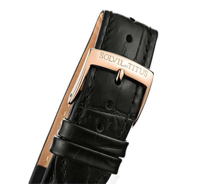 The Letter三針石英皮革腕錶 (W06-03266-005)