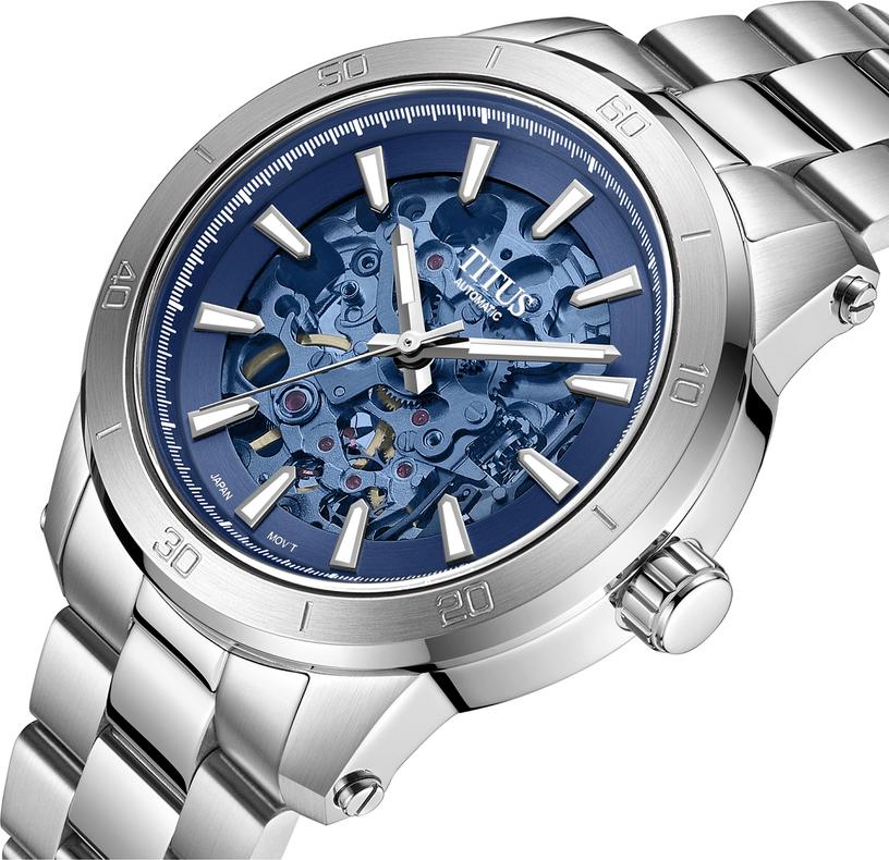 Aspira 3 Hands Mechanical Skeleton Stainless Steel Watch (W06-03281-001)
