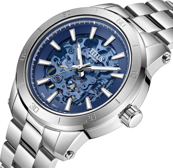 Aspira 3 Hands Mechanical Skeleton Stainless Steel Watch (W06-03281-001)