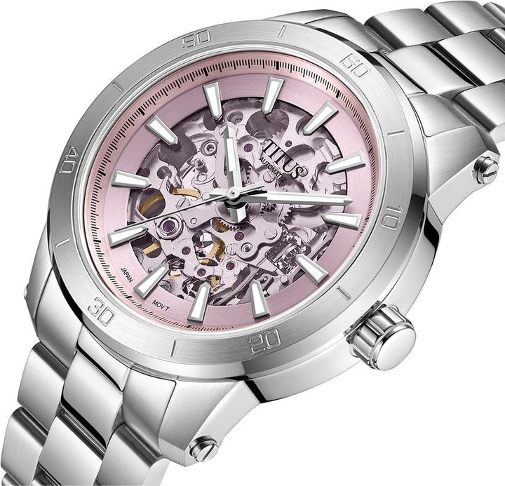 Aspira 3 Hands Mechanical Skeleton Stainless Steel Watch (W06-03281-003)