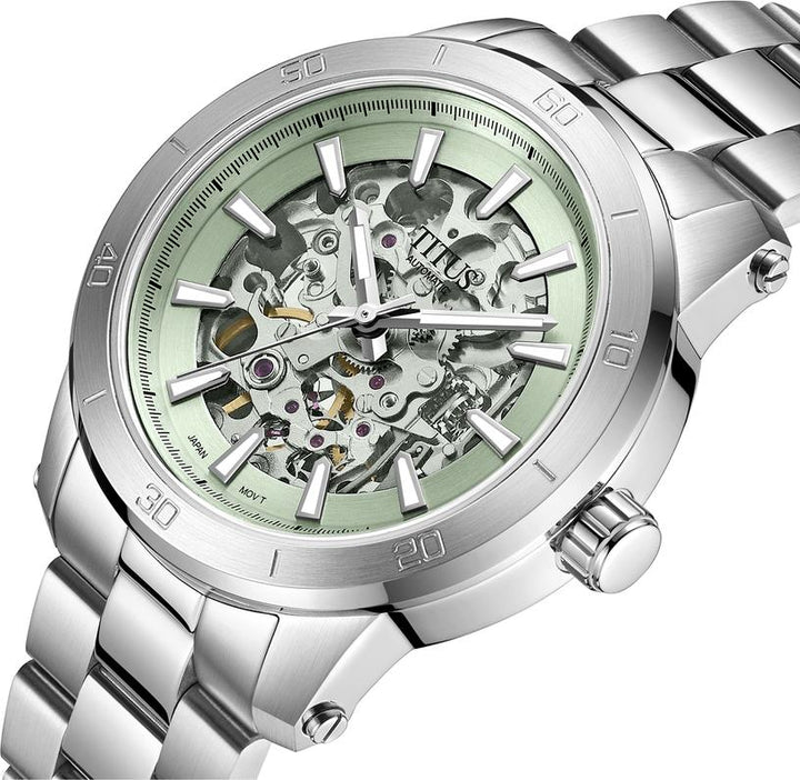 Aspira 3 Hands Mechanical Skeleton Stainless Steel Watch (W06-03281-004)