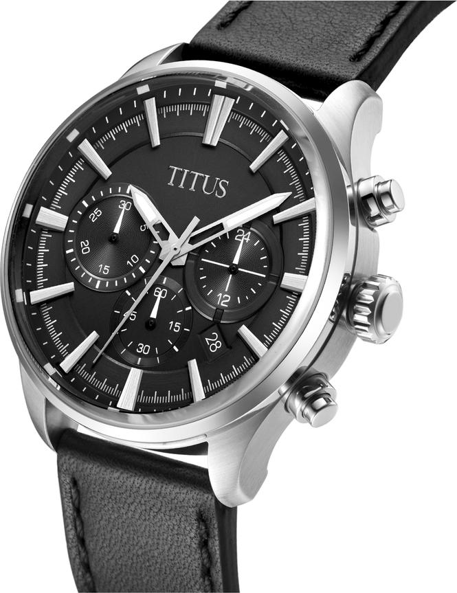 Saber計時石英皮革腕錶 (W06-03286-006)