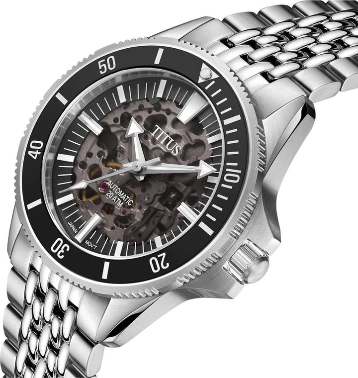Valor 3 Hands Mechanical Skeleton Stainless Steel Watch (W06-03296-001)