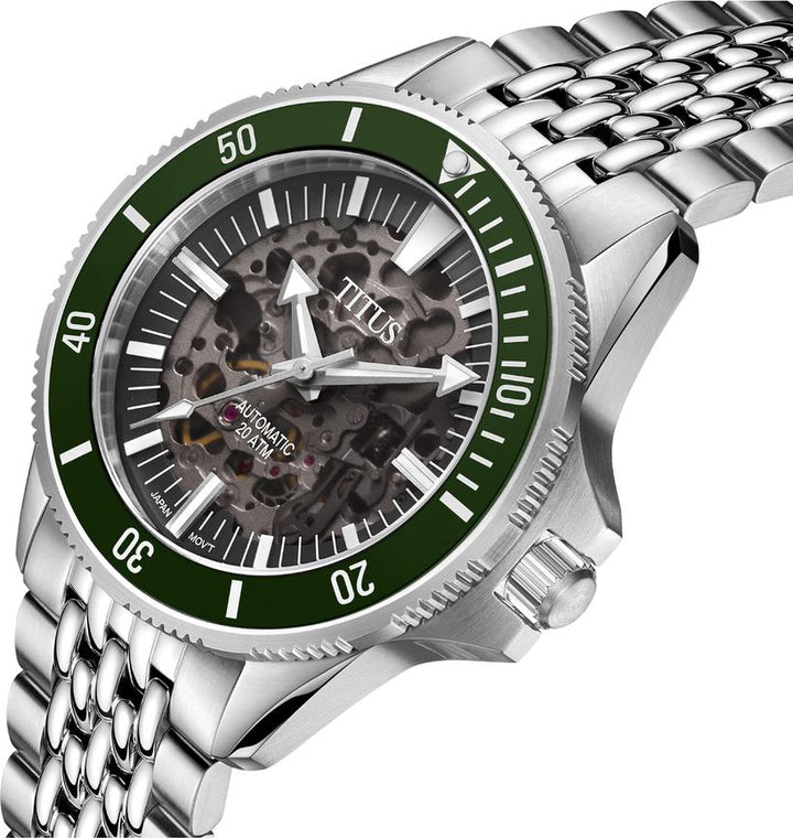Valor 3 Hands Mechanical Skeleton Stainless Steel Watch (W06-03296-004)