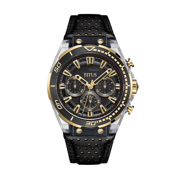 Modernist Chronograph Quartz Leather Watch (W06-03297-001)