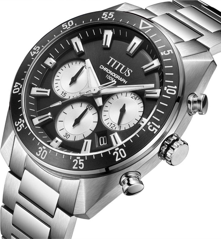 Modernist Chronograph Quartz Stainless Steel Watch (W06-03338-002)
