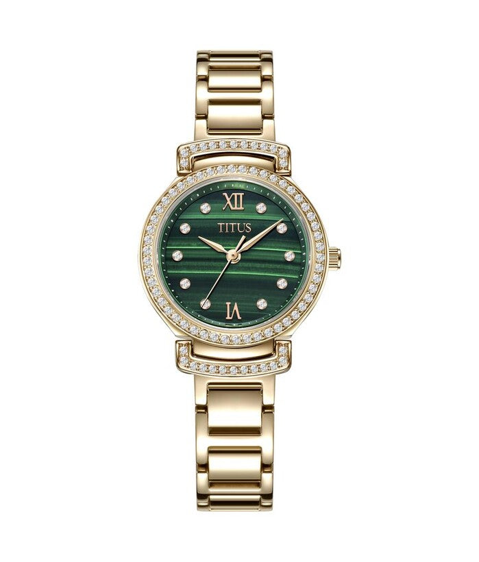 Fair Lady 3 Hands Quartz Stainless Steel Malachite Watch (W06-03215-001)