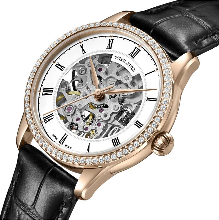 Classic 3 Hands Mechanical Skeleton Stainless Steel Watch (W06-03311-004)