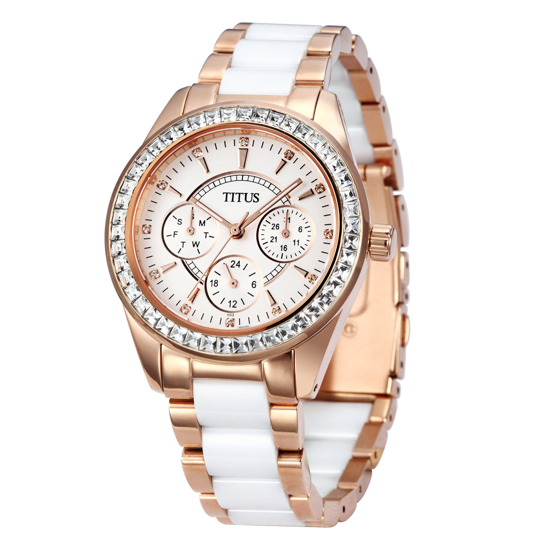 Perse Multi-Function Quartz Stainless Steel & Ceramic Watch (W06-02108-003)