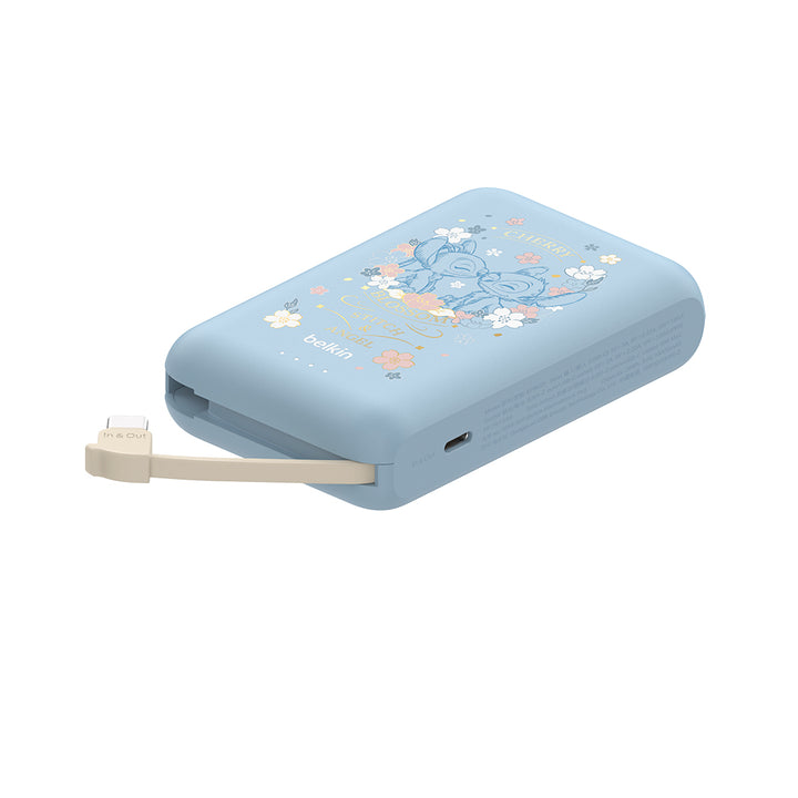Belkin BoostCharge 便攜式行動電源 10K + 內置USB-C充電線 (史迪仔, 迪士尼系列) (原價: $300)