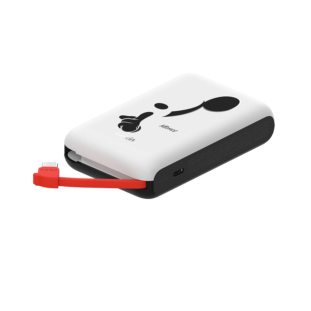 Belkin BoostCharge 便攜式行動電源 10K + 內置USB-C充電線 (米奇, 迪士尼系列) (原價: $300)