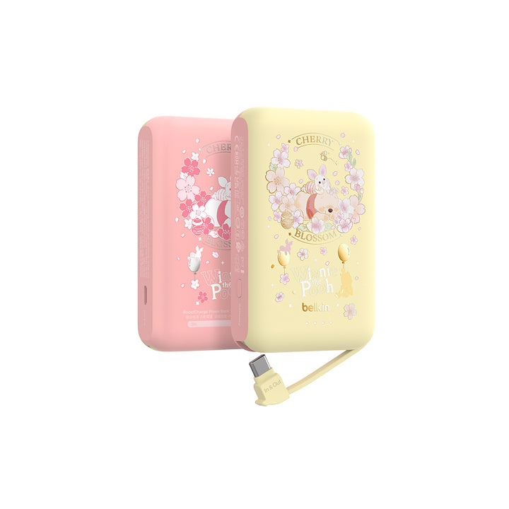 Belkin BoostCharge 便攜式行動電源 10K + 內置USB-C充電線 (小熊維尼, 迪士尼系列) (原價: $300)