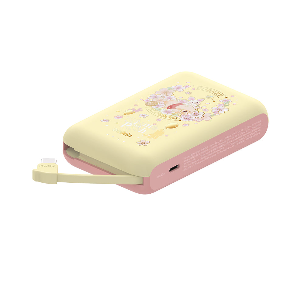 Belkin BoostCharge 便攜式行動電源 10K + 內置USB-C充電線 (小熊維尼, 迪士尼系列) (原價: $300)