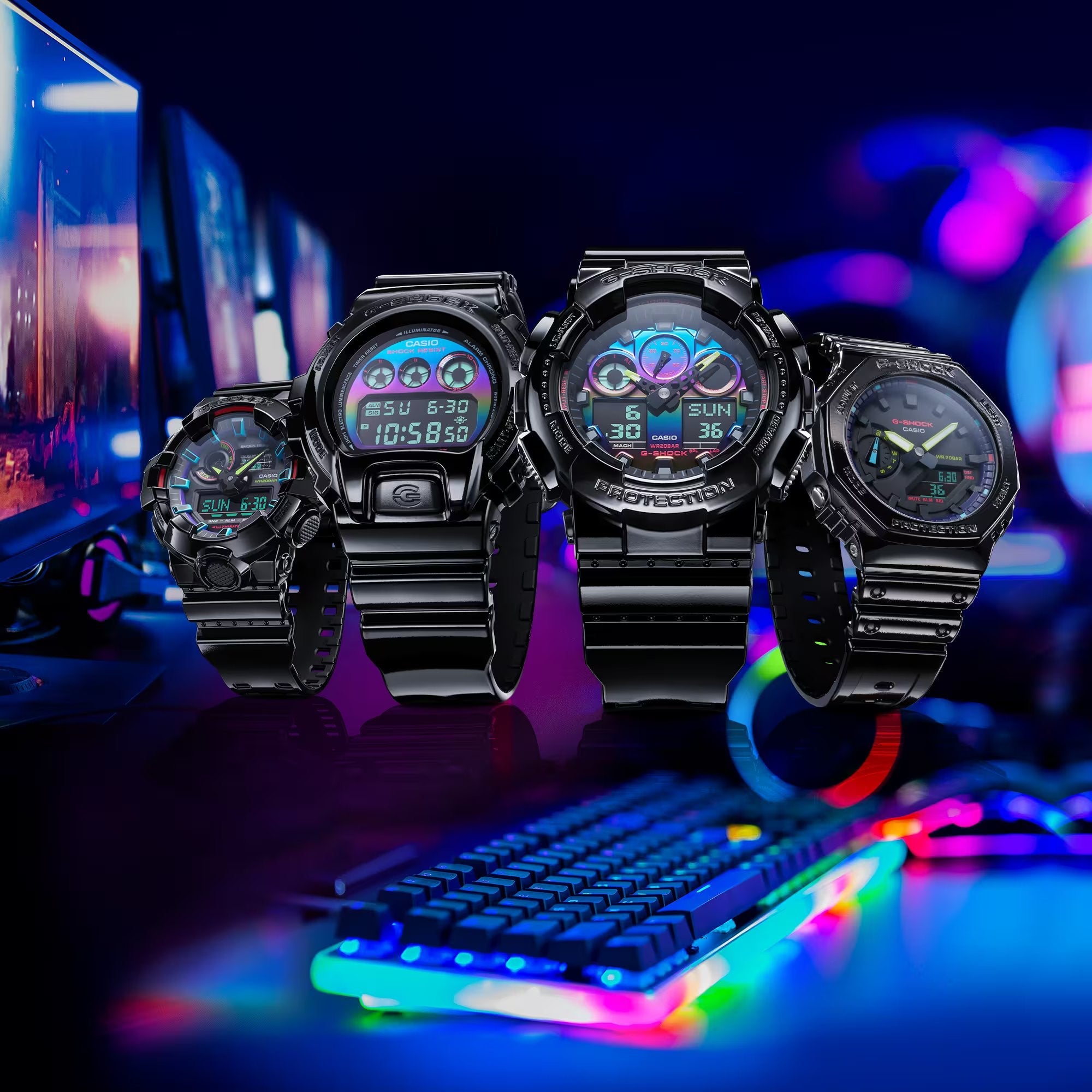 CASIO G-SHOCK DW-6900RGB-1DR VIRTUAL RAINBOW DIGITAL BLACK