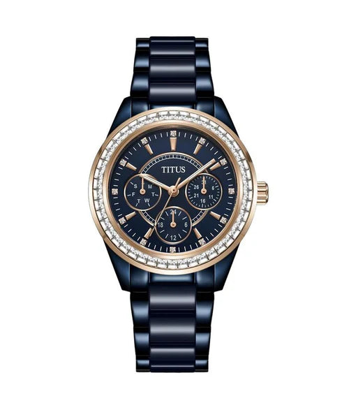 Perse多功能石英不鏽鋼配陶瓷腕錶 (W06-02108-012)